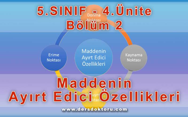 Bölüm 2: Maddenin Ayırt Edici Özellikleri Ders Notu